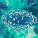Colorized photo of monkeypox virus